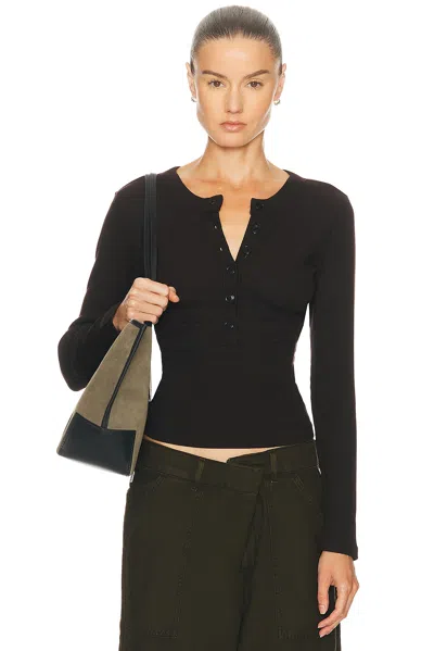 Citizen Of Humanity Citizens Of Humanity Varra Rib Henley In Black