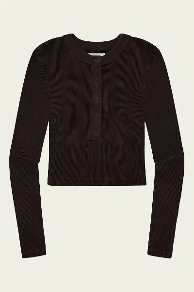 Citizen Of Humanity Varra Henley In Chocolate In Burgundy