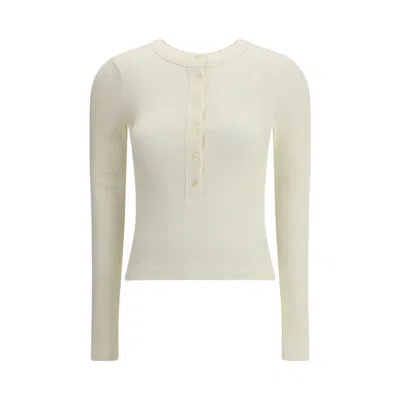 Citizen Of Humanity Varra Henley Long Sleeve Top In White
