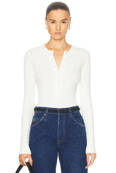 Citizen Of Humanity X Bloom Farm Exclusive Varra Cotton Henley Shirt In White