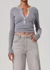 Citizen Of Humanity Varra Henley Top In Balboa In Gray