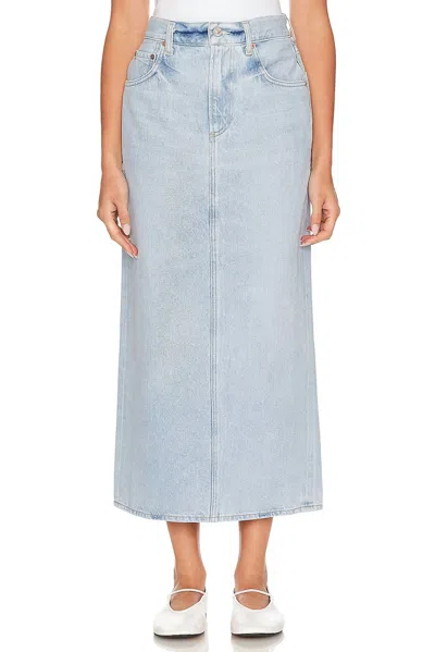 CITIZEN OF HUMANITY VERONA DENIM COLUMN SKIRT IN FREQUENCY