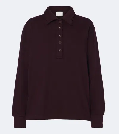 Citizen Of Humanity Vintage Fleece Polo Sweatshirt In Brown