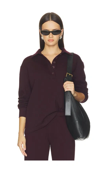 Citizen Of Humanity Vintage Polo Pullover In Mahogany