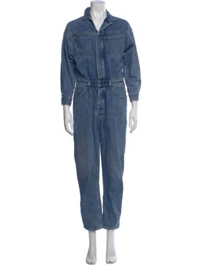 Pre-owned Citizen Of Humanity V-neck Jumpsuit In Blue