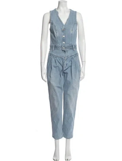 Pre-owned Citizen Of Humanity V-neck Jumpsuit In Blue
