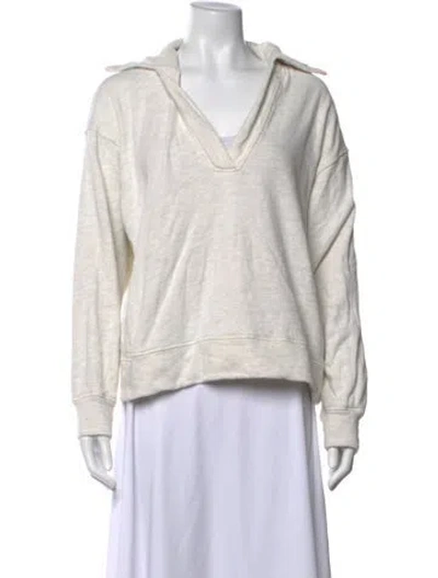 Pre-owned Citizen Of Humanity V-neck Long Sleeve Sweatshirt In Neutral