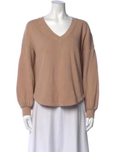 Pre-owned Citizen Of Humanity V-neck Long Sleeve Sweatshirt In Neutrals