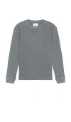 Citizen Of Humanity Waffle Crewneck Sweater In Gray