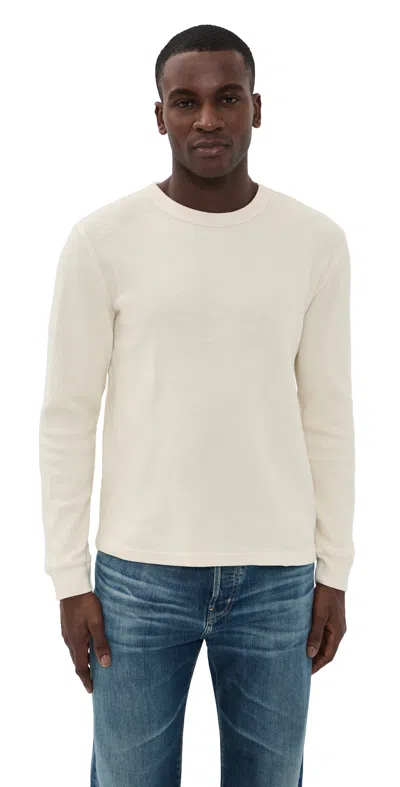 Citizen Of Humanity Waffle Crewneck Tee Plaster In Gray