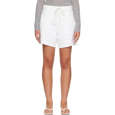 Citizen Of Humanity White Brynn Drawstring Shorts In Sofwh