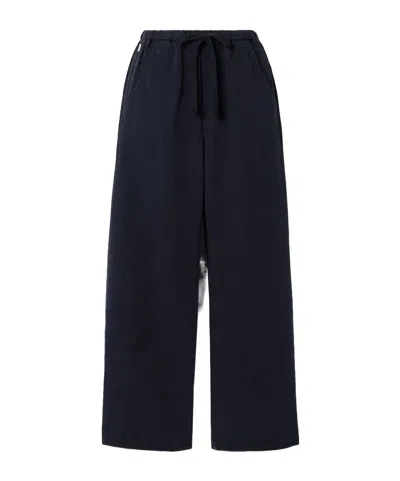 Citizen Of Humanity Aurora Cotton And Linen-blend Wide-leg Pants In Blue