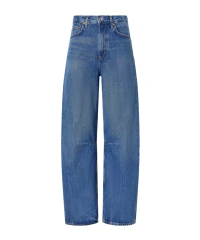 Citizen Of Humanity Miro Long Regenerative Cotton Wide-leg Jeans In Blue