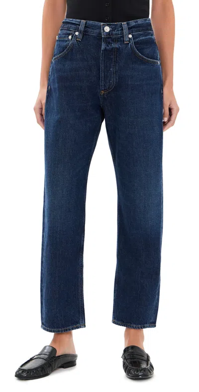 Citizen Of Humanity Winslow Boyfriend Cropped Jeans Medina In Blue