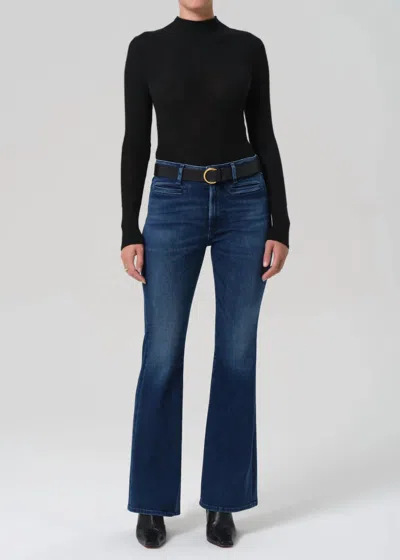 Citizen Of Humanity Lilah Flare Jeans With Welt Pocket In Marvita In Blue