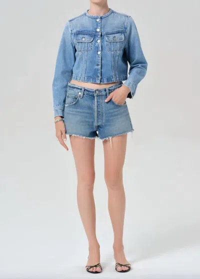 Citizen Of Humanity Marlow Mid Rise Shorts In Allora In Blue