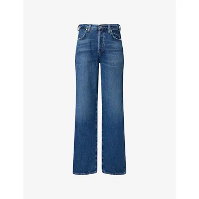 Citizen Of Humanity Womens Avant (md/dk Indigo) Annina Straight-leg Denim Jeans In Blue