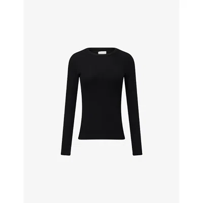 Citizen Of Humanity Womens Bina Long-sleeve Ribbed Knit Top Black
