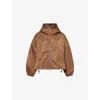 Citizen Of Humanity Womens Brown Hooded Crop Shell Windbreaker Jacket Xs In Brown
