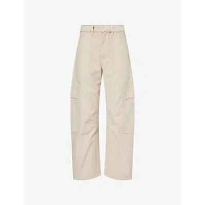 Citizen Of Humanity Womens Burnished Quartz (khaki) Marcelle Tapered-leg Low-rise Cotton Cargo Trousers In Neutral