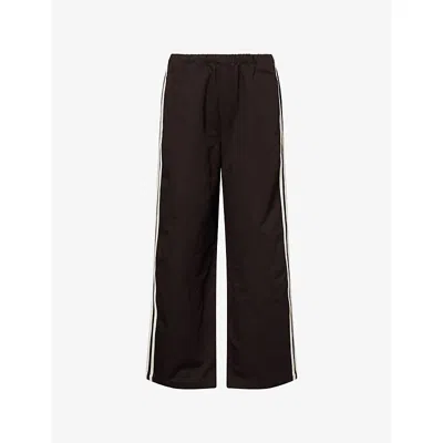 Citizen Of Humanity Womens Chocolate (md/dk Brown) Aurora Relaxed-fit Cotton And Linen Blend Trousers In Black