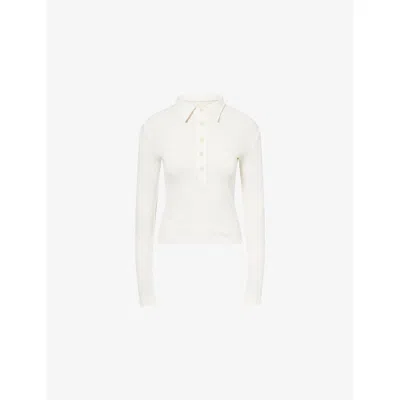 Citizen Of Humanity Citizens Of Humanity Sheena Long Sleeve Rib Polo In White