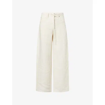 Citizen Of Humanity Womens Vanilla (cream) Brynn Drawstring Linen Trousers In Neutral