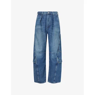 Citizen Of Humanity Womens Citizens Of Humanity Flight Pleated Denim Jeans In Blue