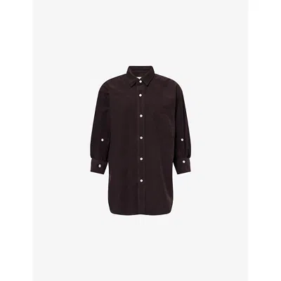 Citizen Of Humanity Womens Barrister (dk Brown) Kayla Relaxed-fit Corduroy Cotton Shirt