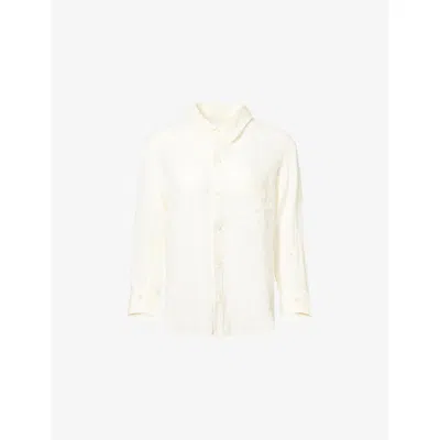 Citizen Of Humanity Womens Vanilla (cream) Kayla Shrunken Linen Shirt In Neutral