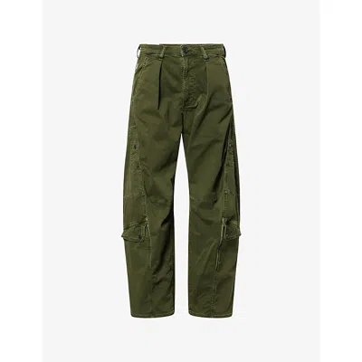 Citizen Of Humanity Womens Citizens Of Humanity Flight Barrel-leg Stretch-cotton Trousers In Multi