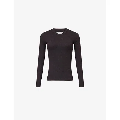 Citizen Of Humanity Womens Citizens Of Humanity Bina Crew-neck Rib-knit Top In Black