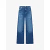 Citizen Of Humanity Womens Lyra Wide-crop-leg Stretch-denim Blend Jeans Augusta In Animal Print