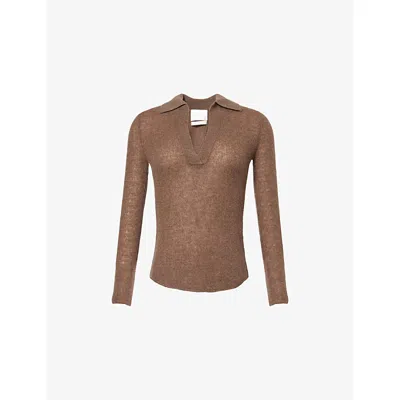 Citizen Of Humanity Womens Citizens Of Humanity Simone Wool And Cashmere Polo Jumper In Brown