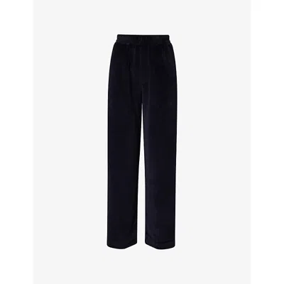 Citizen Of Humanity Womens Citizens Of Humanity Brynn Drawstring Straight-leg Cotton-blend Trousers In Black