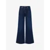 Citizen Of Humanity Womens Lotus (dk Indigo) Lyra Wide-crop-leg High-rise Stretch-regenerative-denim Blend Jeans
