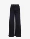Citizen Of Humanity Annina High-rise Wide-leg Organic Jeans In Devine (washed Blk)