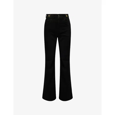 Citizen Of Humanity Womens Citizens Of Humanity Kimberly Flared-leg Horsebit-trim Denim Jeans In Black