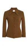 Citizen Of Humanity X Bloom Farm Exclusive Gila Cotton Polo Shirt In Brown