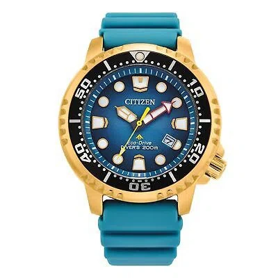 Pre-owned Citizen Orologio  Uomo Diver's Eco Drive 200 Mt Bn0162-02x Blue Con Cinturino In