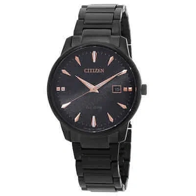 Pre-owned Citizen Pair Eco-drive Black Dial Men's Watch Bm7595-89e