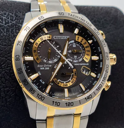 Pre-owned Citizen Pcat Chronograph Eco-drive Sapphire Crystal Men's Watch Cb5894-50e In Two Tone