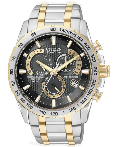 Pre-owned Citizen Pcat Chronograph Eco-drive Sapphire Crystal Men's Watch Cb5894-50e In Two Tone