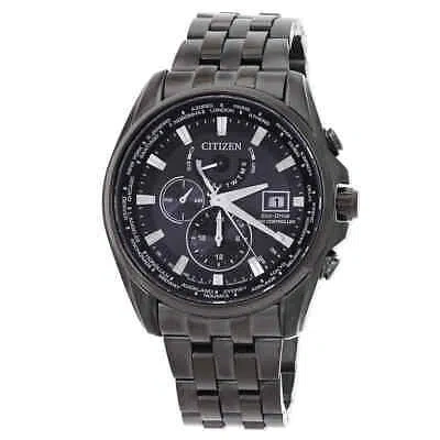 Pre-owned Citizen Perpetual Alarm Chronograph Quartz Black Dial Men's Watch At9127-80e