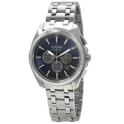 Pre-owned Citizen Peyten Chronograph Eco-drive Blue Dial Men's Watch Ca4510-55l