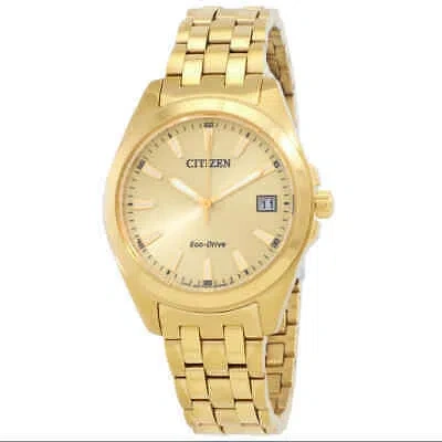 Pre-owned Citizen Peyten Eco-drive Champagne Dial Ladies Watch Eo1222-50p