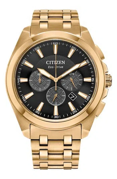 Citizen Peyten Eco-drive Chronograph Bracelet Watch, 41mm In Gold