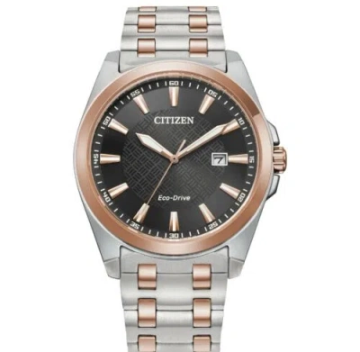 Pre-owned Citizen Peyten Eco-drive Men's Date Indicator Two-tone Watch 41mm Bm7536-53x