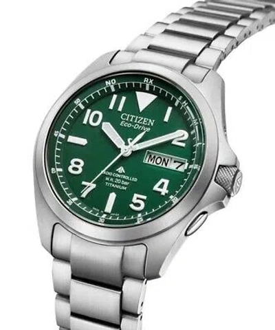 Pre-owned Citizen Pmd56-2951 Promastereco Drive Land Series Men's Field Watch Green