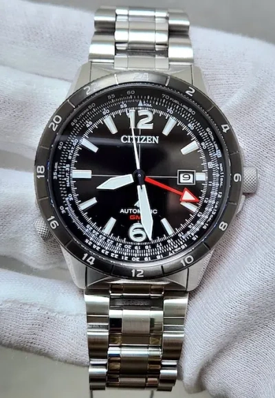 Pre-owned Citizen Promaster Air Automatic Gmt Sapphire Black Dial Men's Watch Nb6046-59e